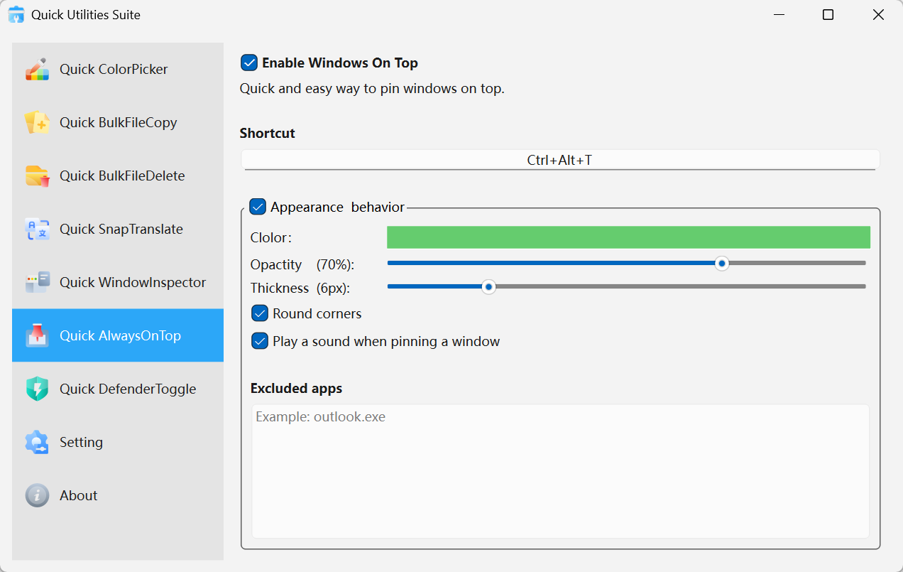 Quick AlwaysOnTop Screenshot