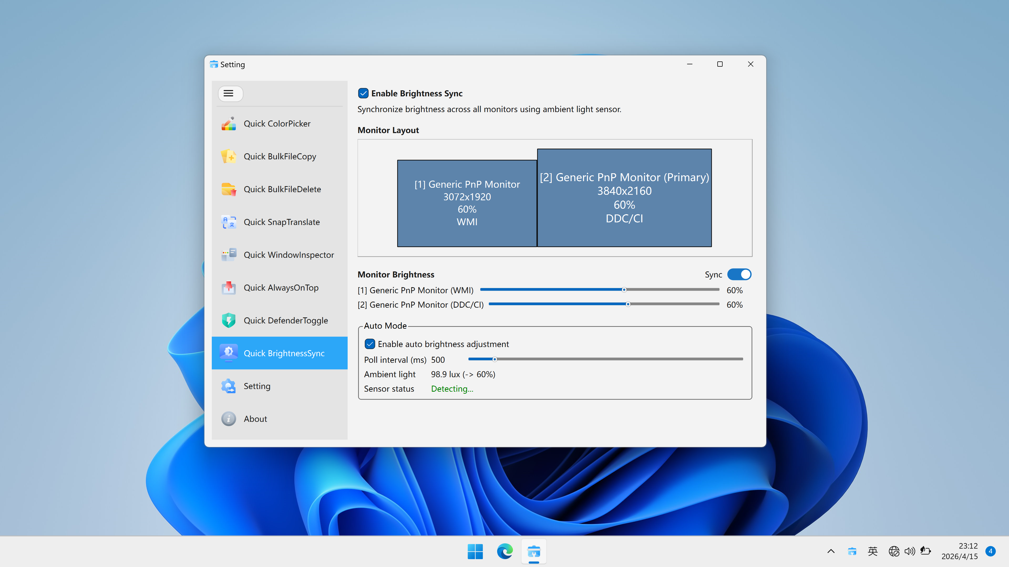 Quick BrightnessSync